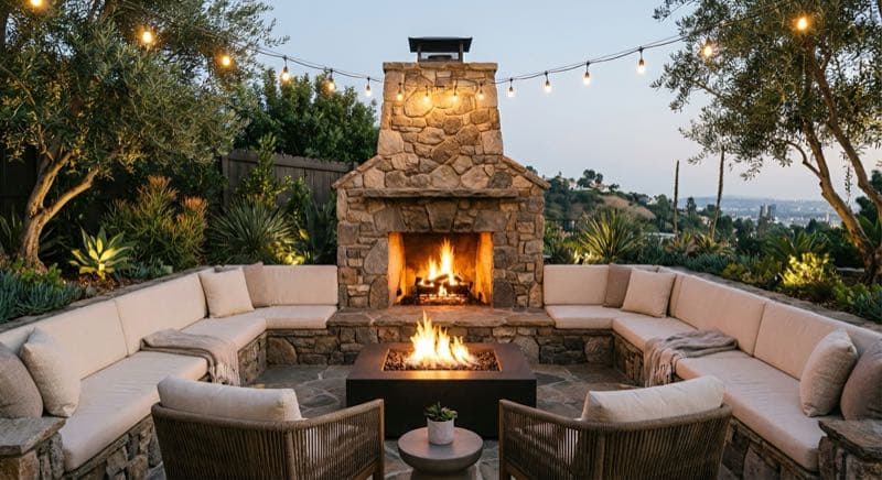 Outdoor Fireplace in Culver City