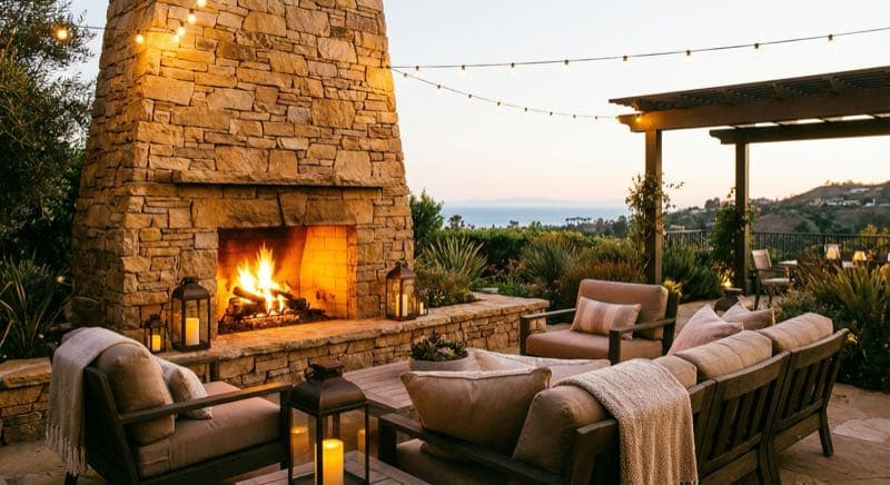 Outdoor Fireplace in Santa Monica