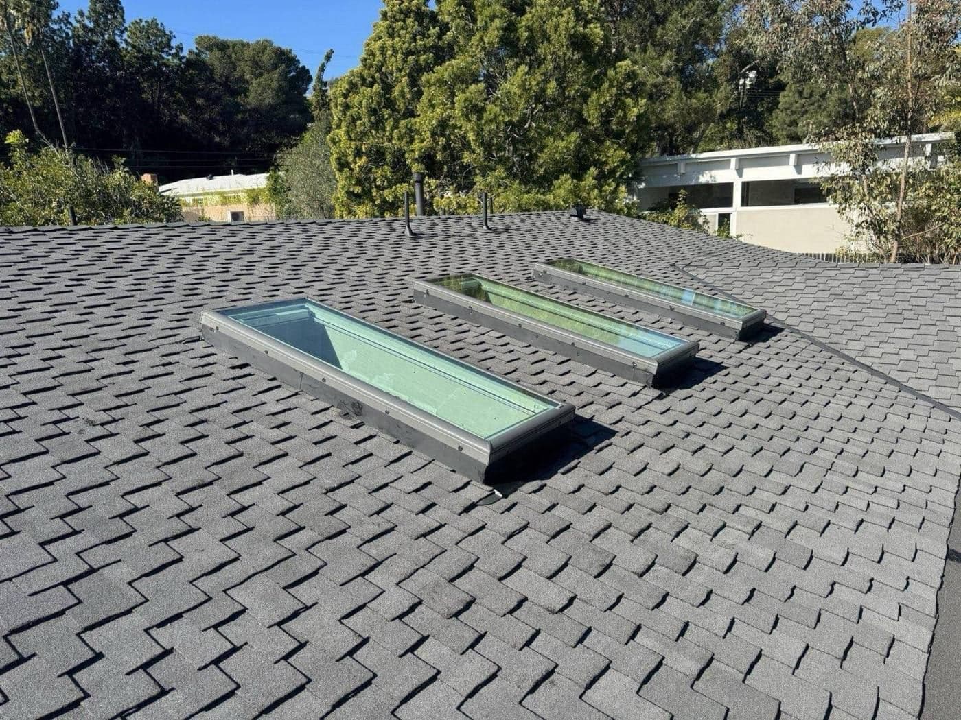 Completed roof with skylights, angle view - Brentwood