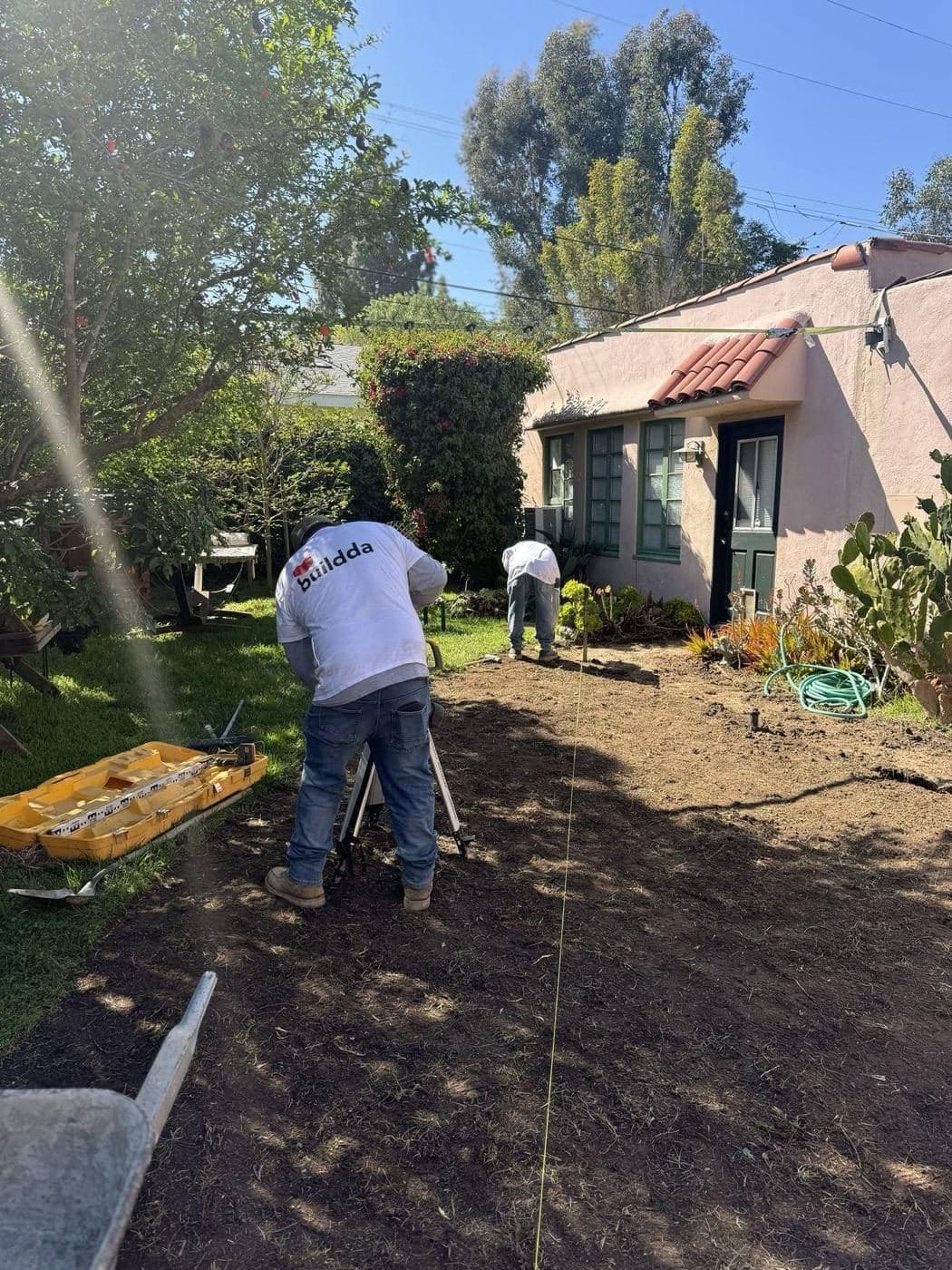 Buildda brick walkway installation progress