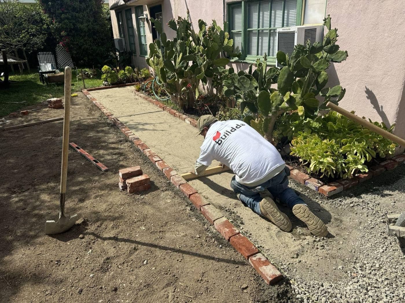 Buildda brick walkway completed view